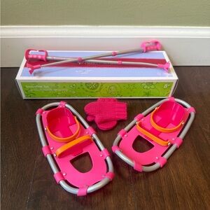 Retired American Girl Snowshoe Set with Poles and Mittens